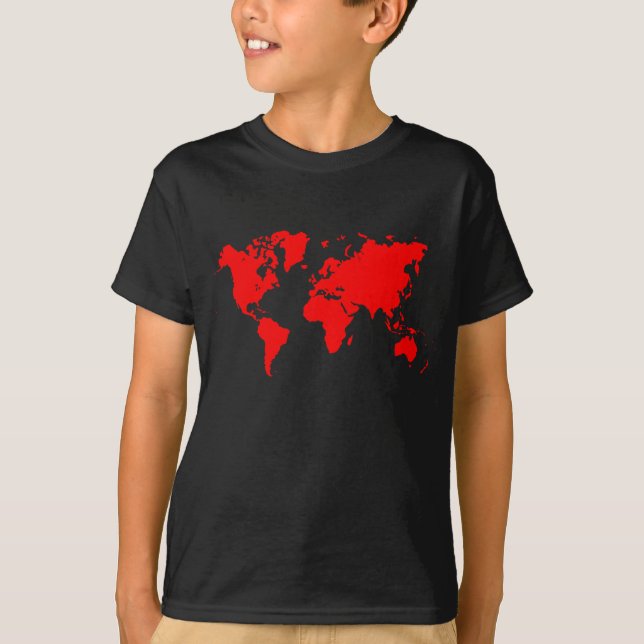 World Map - Red T-Shirt (Front)