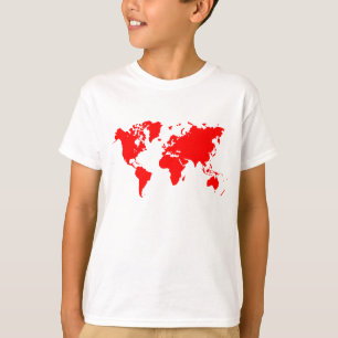 World Map - Red T-Shirt