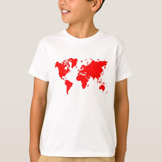 World Map - Red T-Shirt (Front)