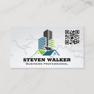World Map Residential Commercial Property Business Card