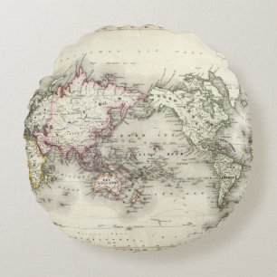 World Map Round Cushion