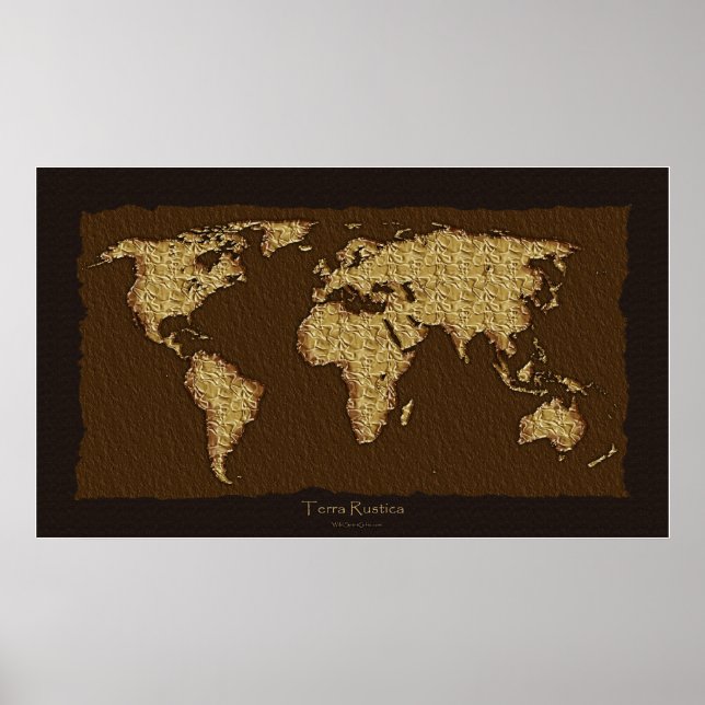 World Map Rustic Art Poster (Front)
