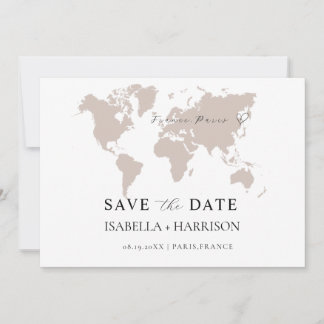World Map Save the Date Template