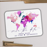 World Map Save the Date Travel Destination Wedding
