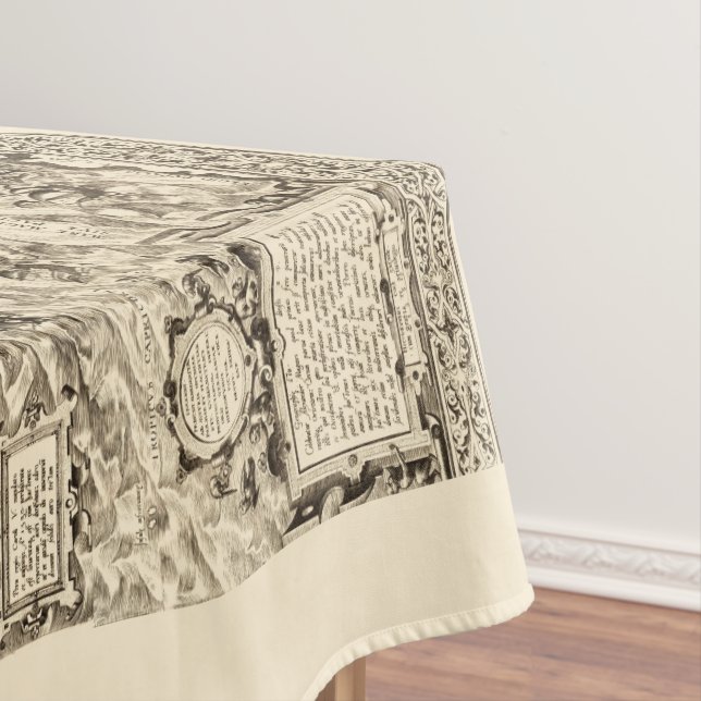 World Map Sea Serpents Tablecloth (In Situ)