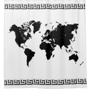 WORLD MAP SHOWER CURTAIN