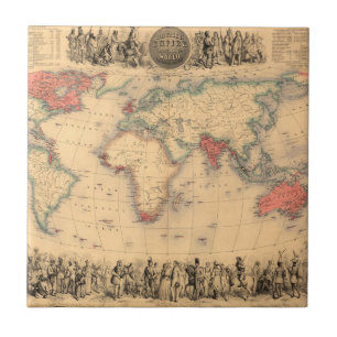World Map showing British Empire Ceramic Tile