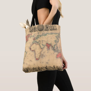 World Map showing British Empire Tote Bag