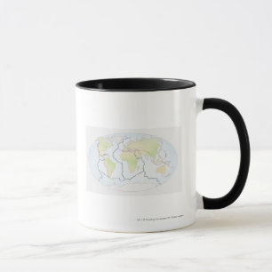 World map showing plate margins mug
