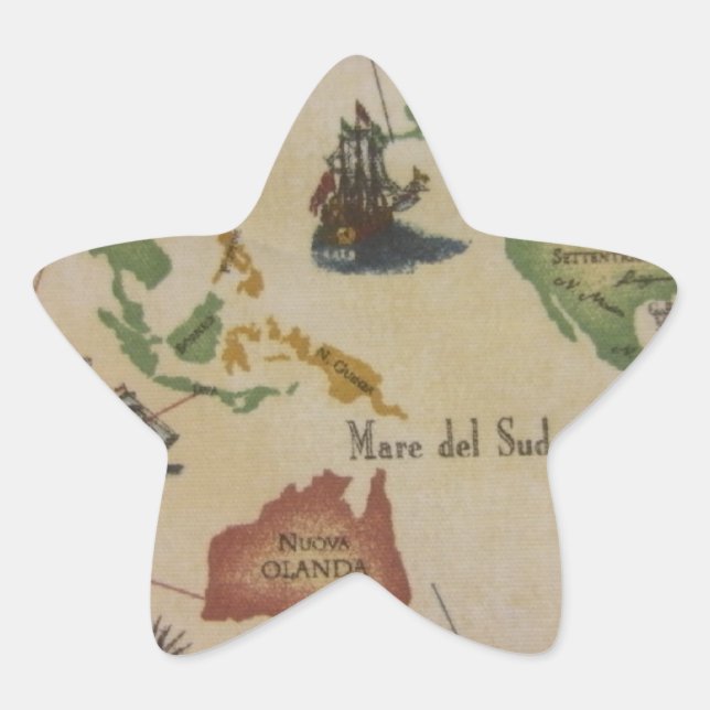 World Map Star Sticker (Front)