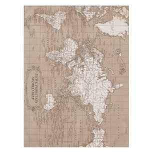 World Map Table Cloth