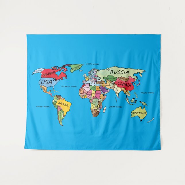 World map tapestry (Front (Horizontal))