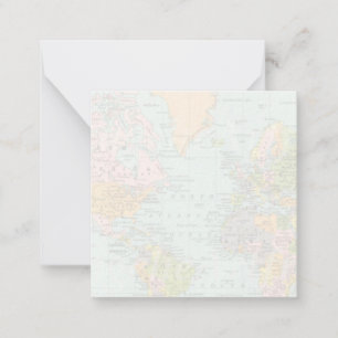 World Map Thank You Note Card