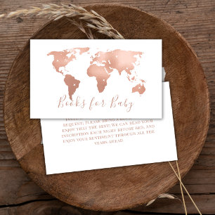 World Map Travel Adventure Books For Baby Shower Enclosure Card