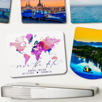 World Map Travel Destination Wedding Save the Date