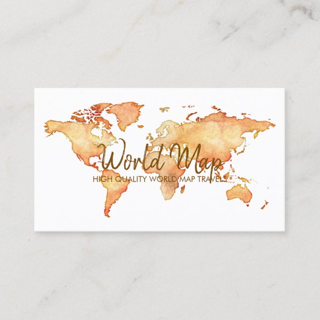 World Map Travel International Trip Agent Business Card (Front)