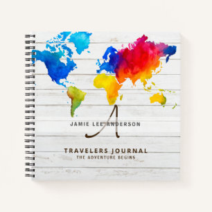World Map Travel Retirement Bucket List Gift Dad Notebook