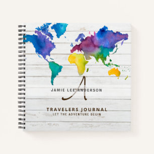 World Map Travel Retirement Bucket List Gift Dad Notebook