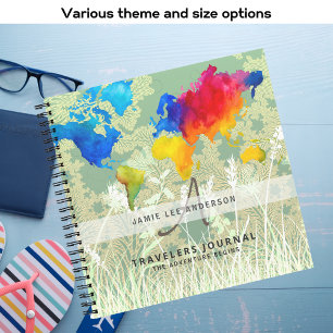 World Map Travel Retirement Bucket List Gift Dad   Notebook