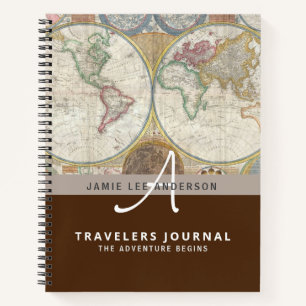 World Map Travel Retirement Bucket List Gift Dad Notebook