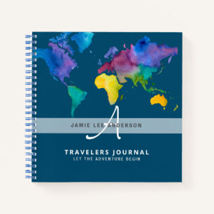 World Map Travel Retirement Bucket List Gift Dad Notebook