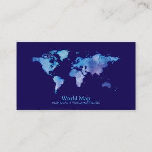 World Map Travelling Agency Rent Office Business Card