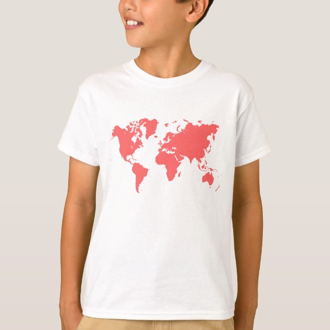 World Map - Tropical Pink T-Shirt (Front)