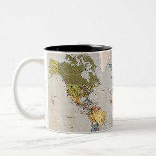 world map Two-Tone coffee mug