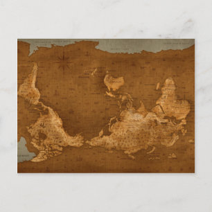 World Map - Upside Down Postcard
