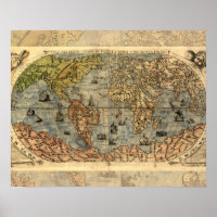 World Map Vintage Historical Atlas