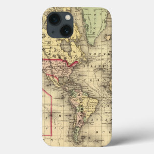 World Map with Explorers' sea routes iPhone 13 Case