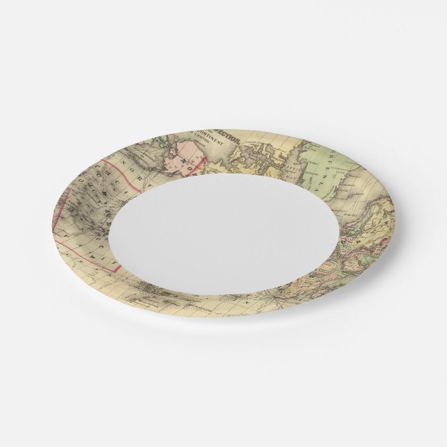 World Map with Explorers' sea routes Paper Plate (Angled)