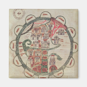 World map with Jerusalem in the centre Magnet