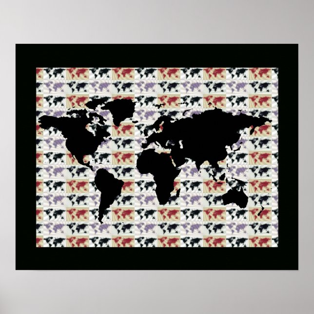world map with pattern poster (Front)