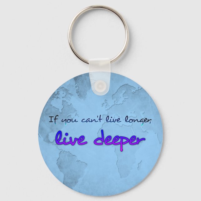 World map with quote key ring (Front)