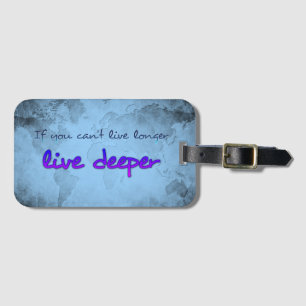 World map with quote luggage tag