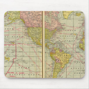 World map with shipping lanes mouse pad