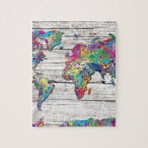 world map wood jigsaw puzzle