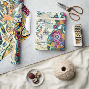 World Map Wrapping Paper