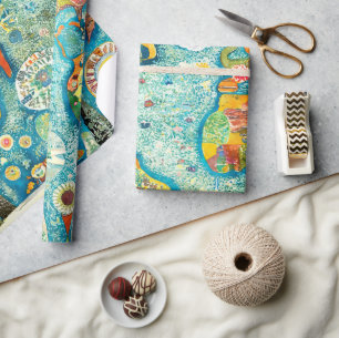 World Map Wrapping Paper