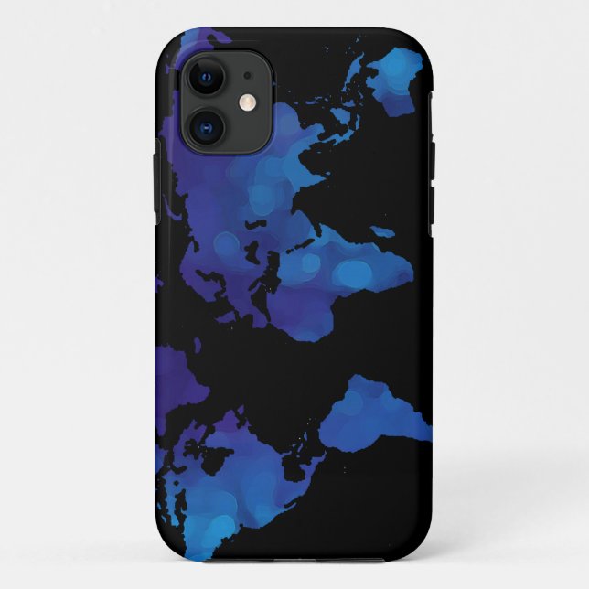 world maps ~ blue colour Case-Mate iPhone case (Back)