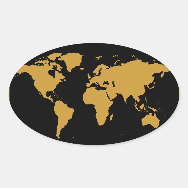world maps ~ customisable colour oval sticker (Front)
