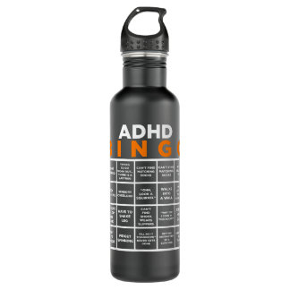 World Mental Health Awareness Day ADHD Bingo Funny 710 Ml Water Bottle