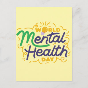 World Mental Health Day Inspirational Typography Postcard