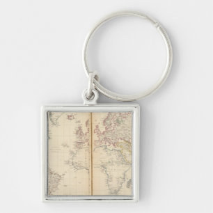 World, Mercator's projection 2 Key Ring