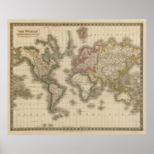 World, Mercator's Projection 2 Poster