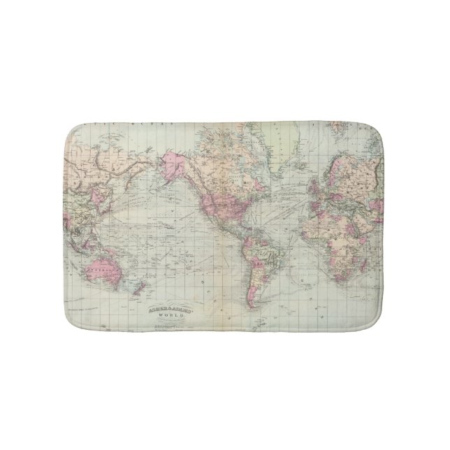 World, Mercator's projection Bath Mat (Front)