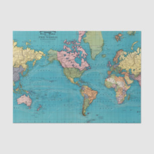 World, Mercator's Projection Tissue Paper