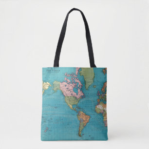 World, Mercator's Projection Tote Bag