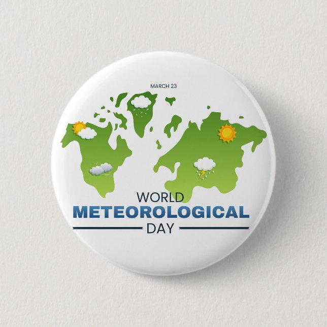World Meteorological Day 6 Cm Round Badge (Front)